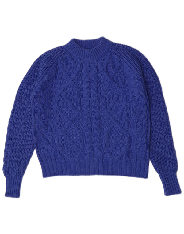 Marks & Spencer Dame Autograph Turtle Neck Jumper Sweater UK 8 Small Blue