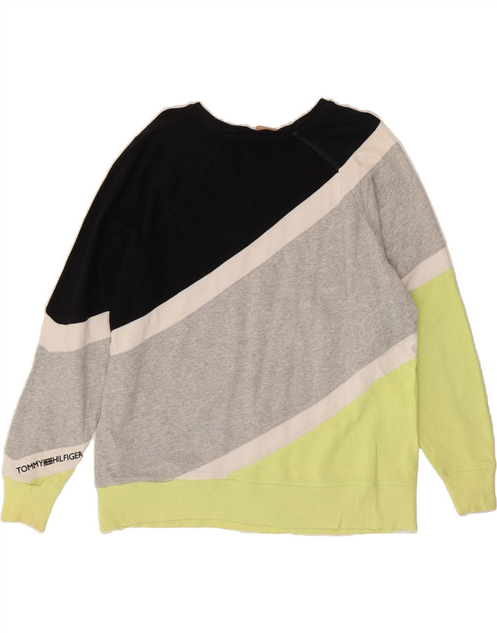 TOMMY HILFIGER Womens Sweatshirt Jumper UK 14 Medium Multicoloured Vintage Tommy Hilfiger and Second-Hand Tommy Hilfiger from Messina Hembry 