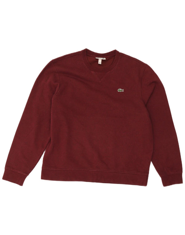 Lacoste Herre Sweatshirt Jumper Størrelse 6 XL Bourgogne bomuld