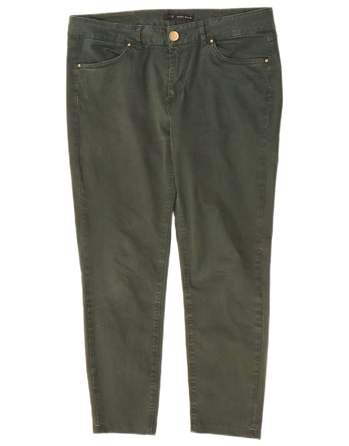 Zara Womens Crop Slim Jeans EU 40 Medium W30 L24 Grøn