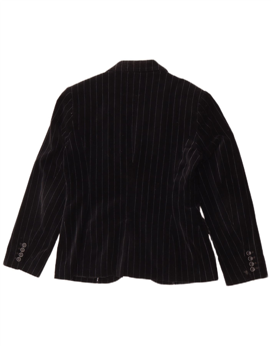 Esprit Dame 2 Button Velvet Blazer Jacket UK 14 Large Black Pinstripe