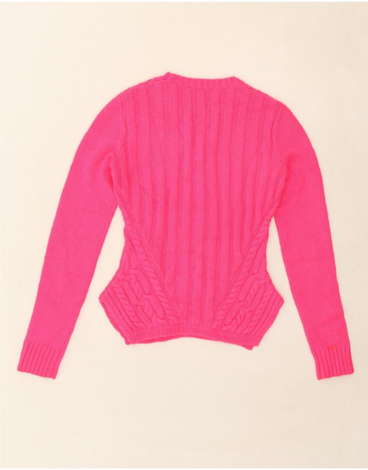 TED BAKER Womens Crew Neck Jumper Sweater Size 0 XS Pink Acrylic Vintage Ted Baker and Second-Hand Ted Baker from Messina Hembry 