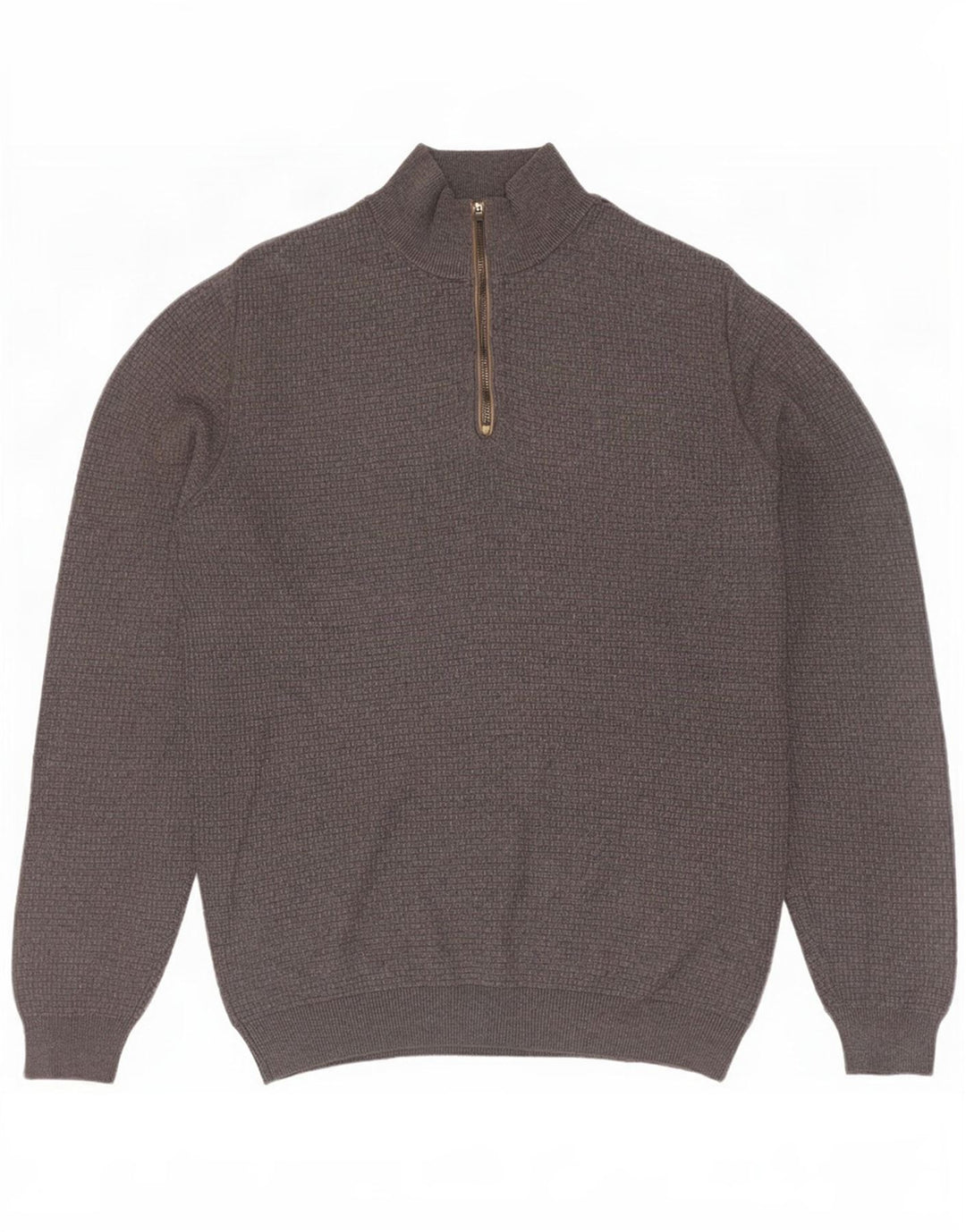 Massimo Dutti Herre Zip Neck Jumper Sweater Medium Grå Bomuld