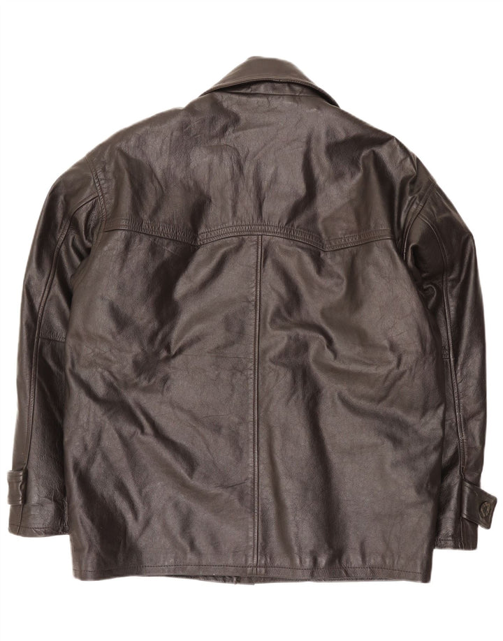 Vintage herre læderjakke EU 52 XL brunt læder