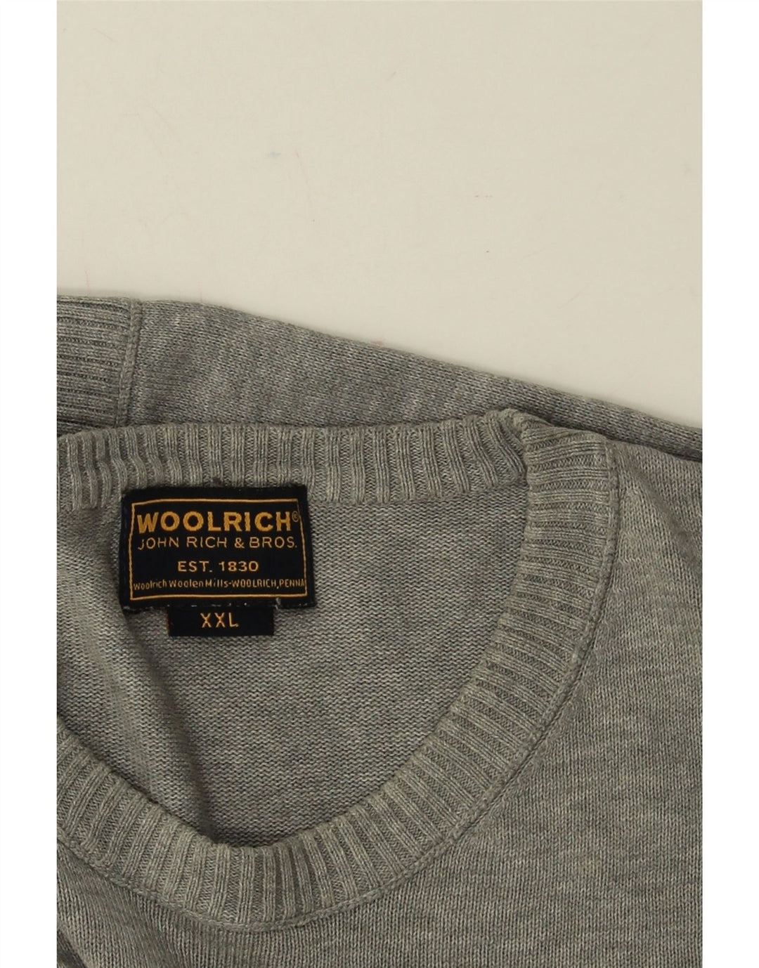 WOOLRICH Herre sweater med rund hals 2XL Grå