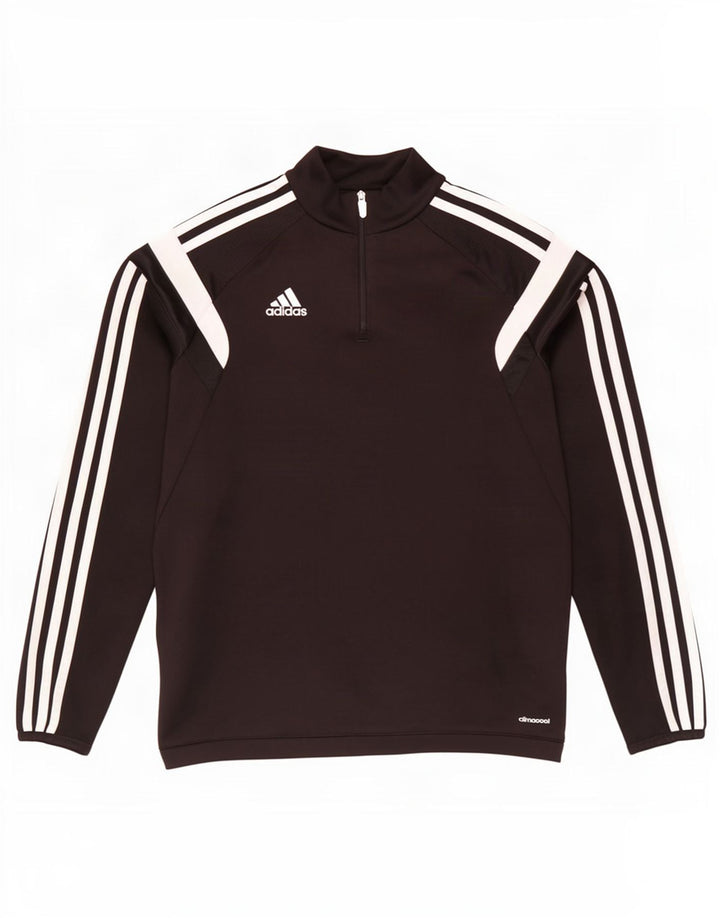 Adidas Boys Climacool Pullover med lynlås-hals træningsdragt Top 11-12 år Sort