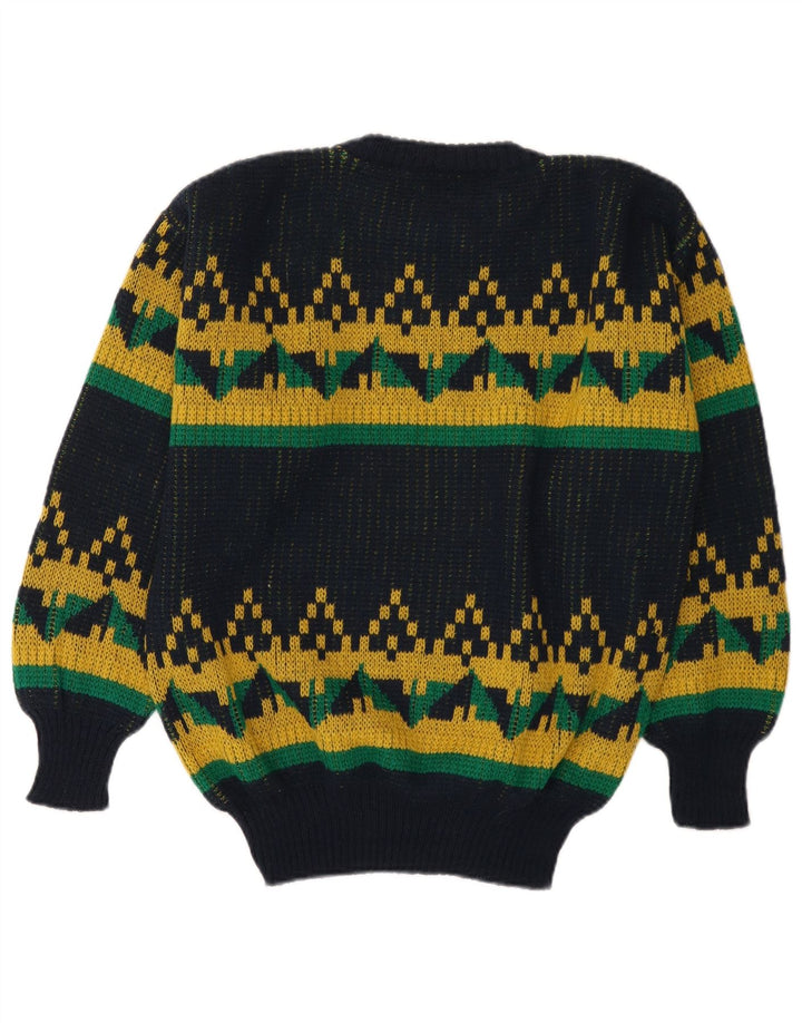 Rodes Herre Crew Neck Jumper Sweater Medium Navy Blue geometrisk akryl