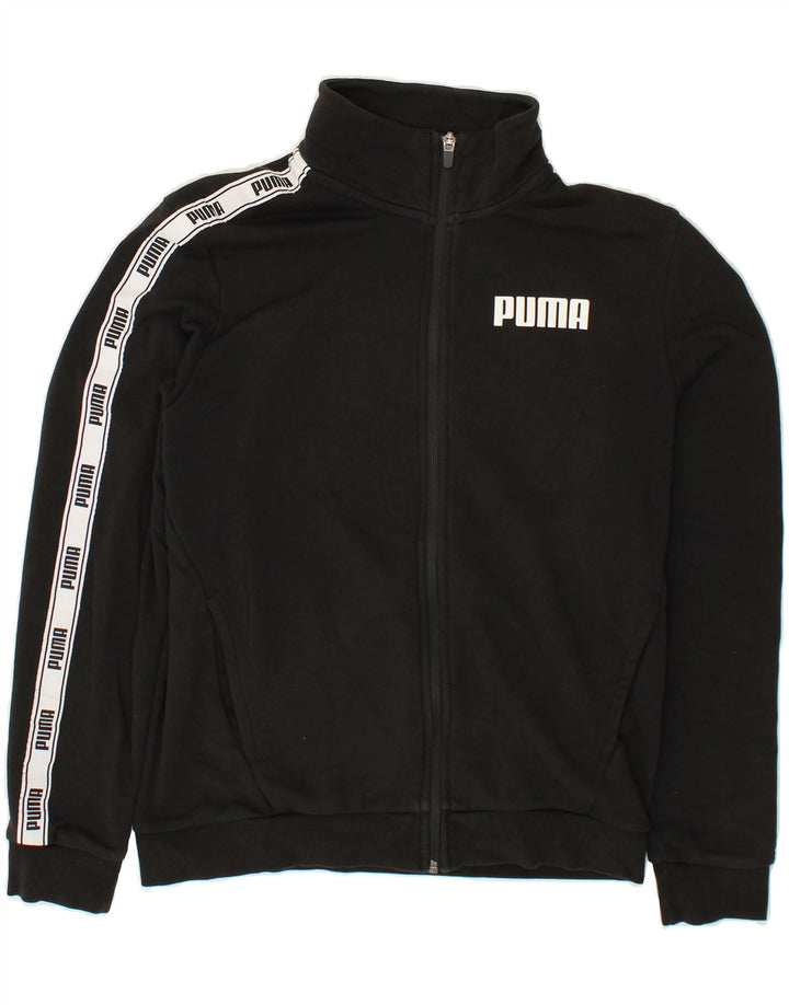 PUMA Mens Graphic Tracksuit Top Jacket Small Black Cotton Vintage Puma and Second-Hand Puma from Messina Hembry 