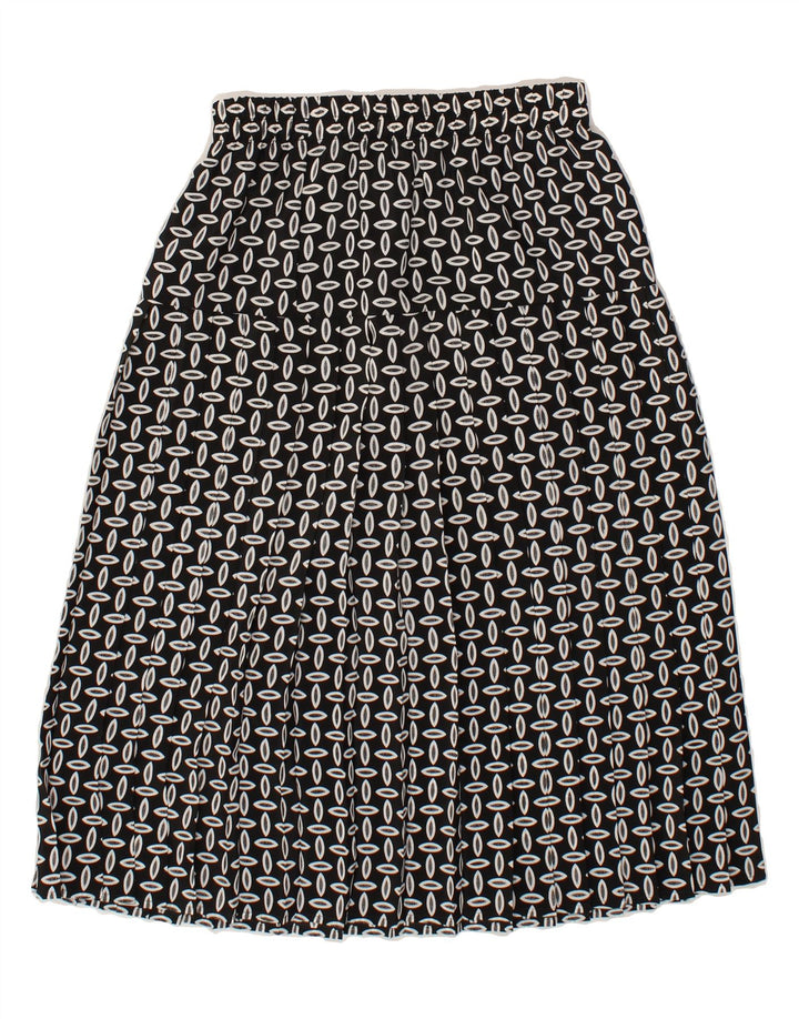 VINTAGE Womens Abstract Pattern A-Line Skirt Small W26 Black Vintage Vintage and Second-Hand Vintage from Messina Hembry 