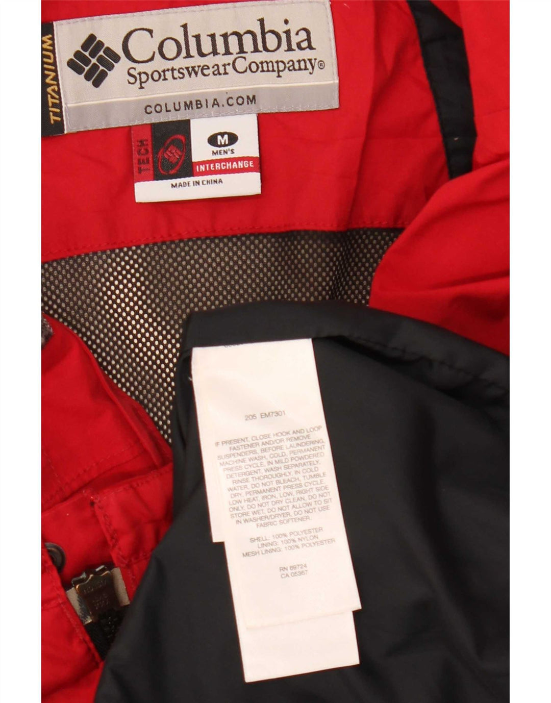 Columbia Regnjakke med hætte i titan til mænd UK 38 Medium Rød Polyester