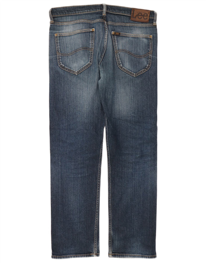 Lee Herre Blake Straight Jeans W33 L32 Blå Bomuld