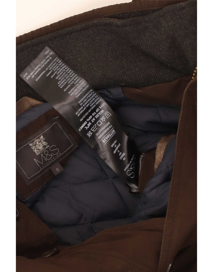 Marks & Spencer Herre polstret frakke UK 36 Lille brun bomuld