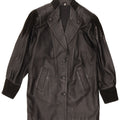 JEFFREY BROWNLEADER Womens Leather Coat UK 14 Large Black Leather