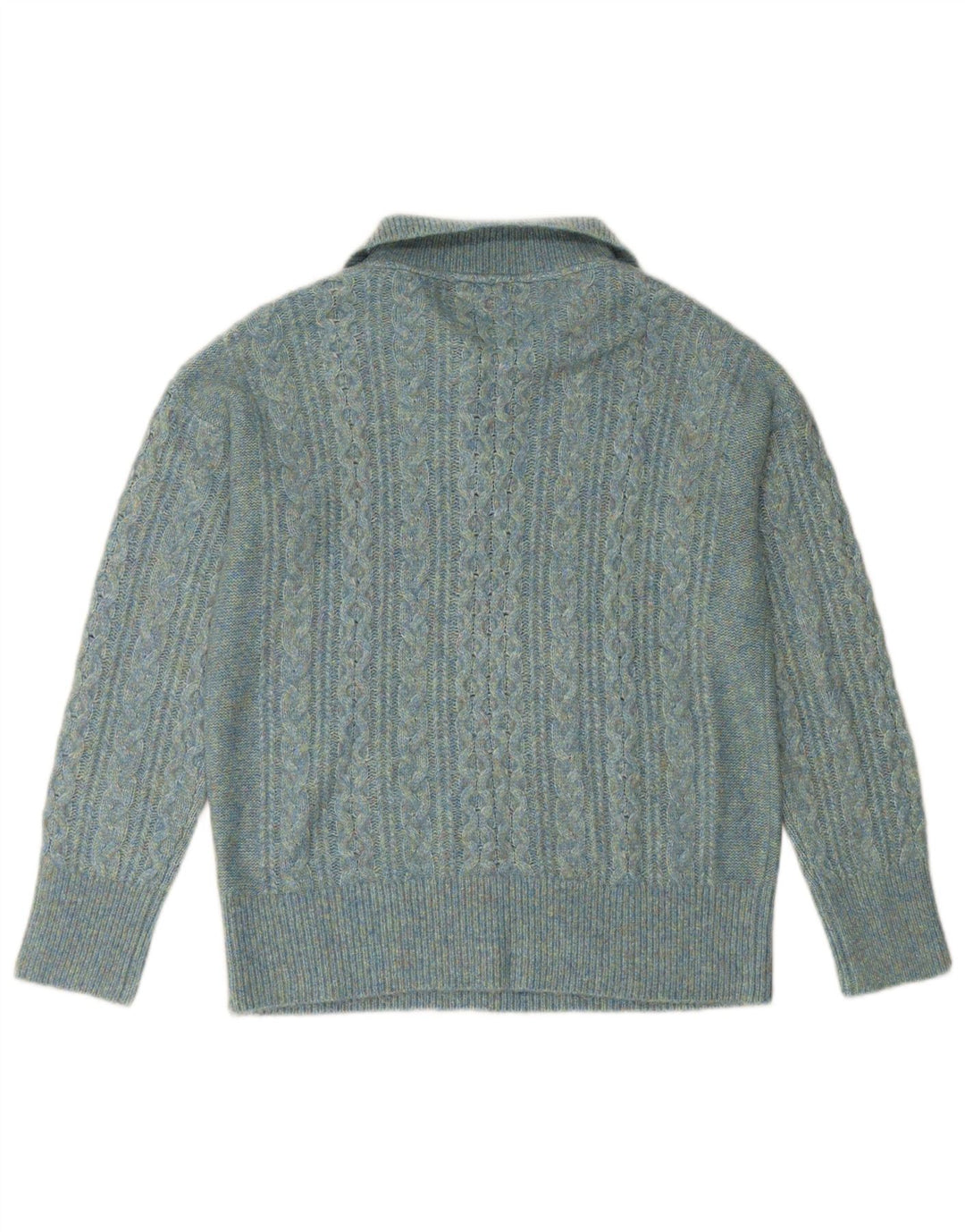 FAT FACE Dame Zip Neck Jumper Sweater UK 14 Stor turkis nylon