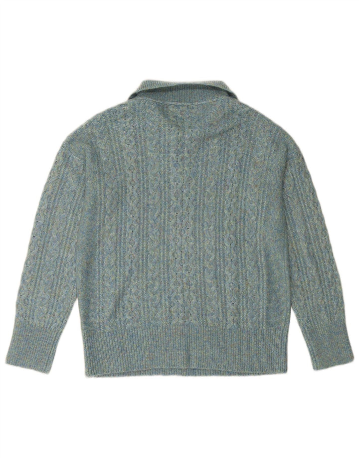 FAT FACE Dame Zip Neck Jumper Sweater UK 14 Stor turkis nylon