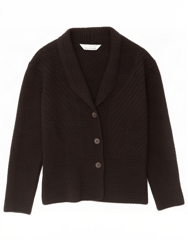 Marks & Spencer Dame Cardigan Sweater UK 12 Medium Brun Uld