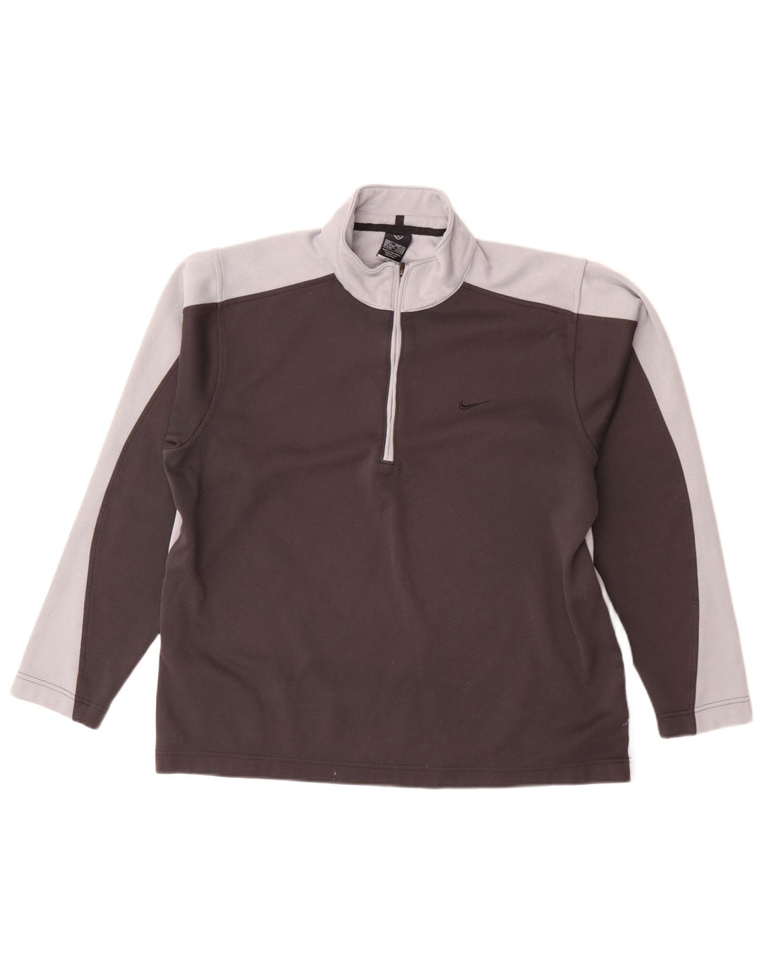 Nike Herre Dri Fit Pullover Træningsdragt Top UK 42/44 Stor Grå Colourblock