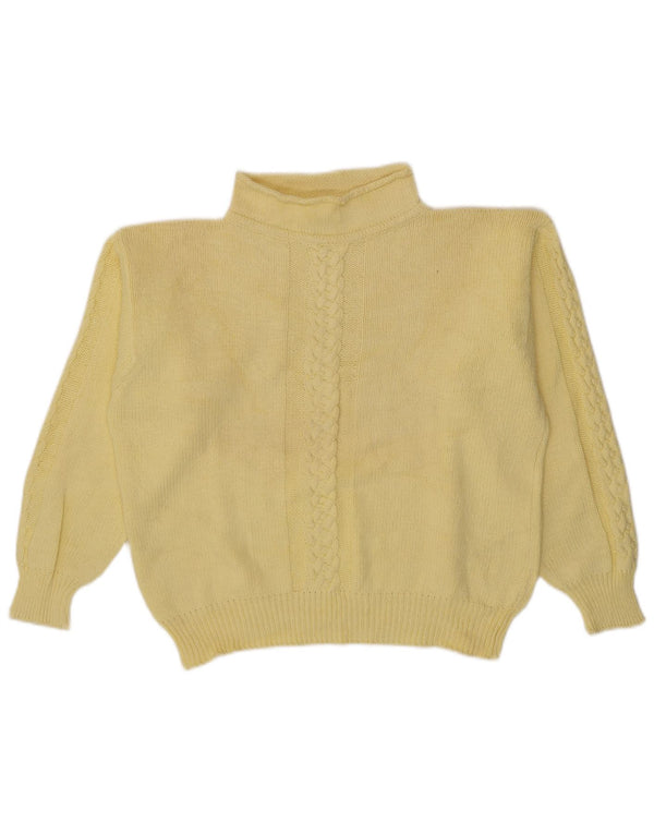 Vintage Dame Turtle Neck Jumper Sweater UK 16 Large Yellow