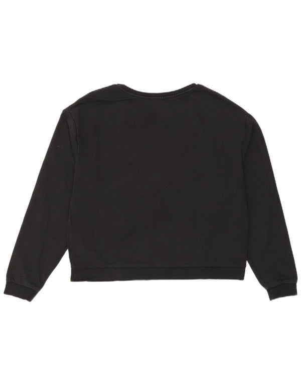 Guess Graphic Sweatshirt Jumper UK 8 Small Black Bomuld