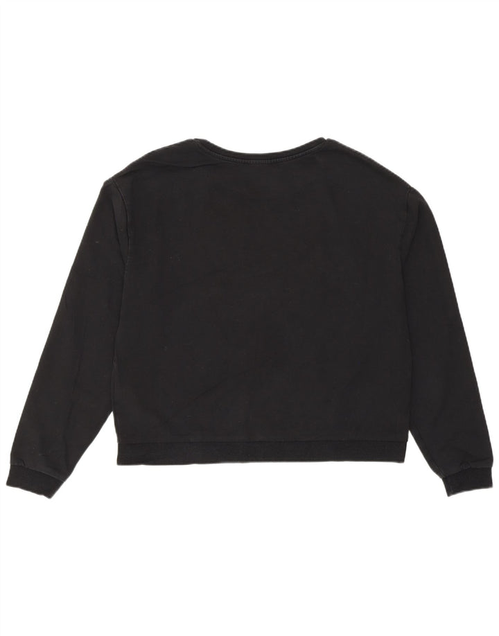 Guess Graphic Sweatshirt Jumper UK 8 Small Black Bomuld