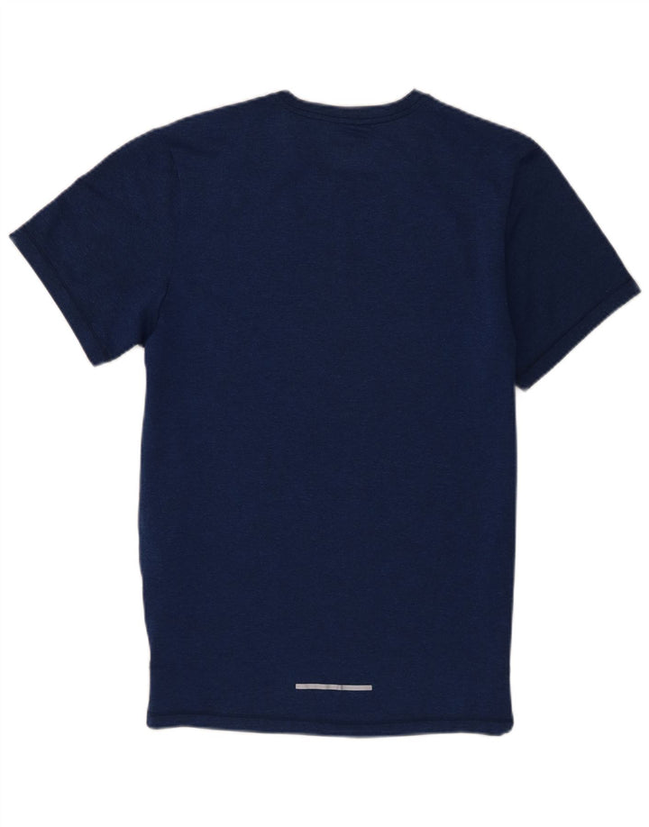 Nike Dri Fit T-shirt top lille marineblå geometrisk polyester