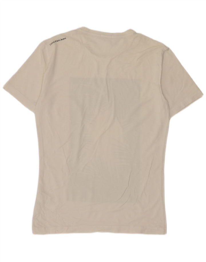 Calvin Klein Jeans Herre grafisk T-shirt Top Lille hvid bomuld