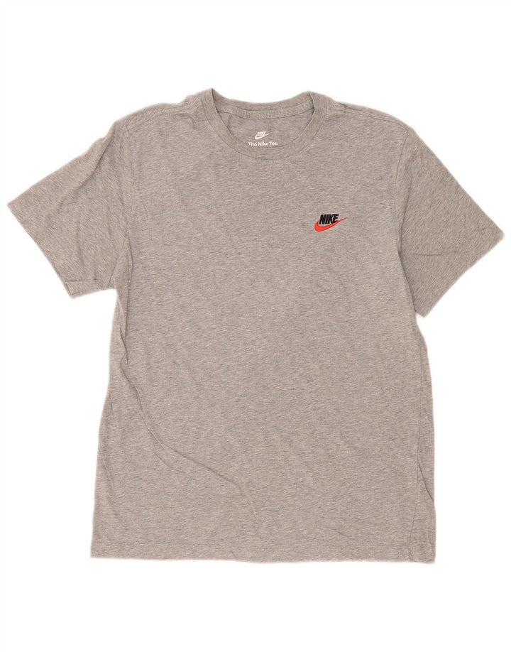 Nike Herre The Tee T-Shirt Top Medium Grey Bomuld