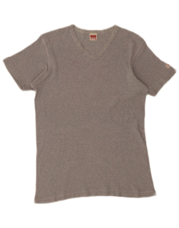 Levi's Dame T-Shirt Top UK 12 Medium Grå Bomuld