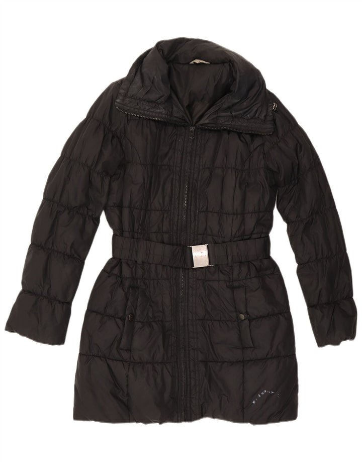 Marks & Spencer Dame Hætte Oversized Polstret Frakke UK 10 Small Black