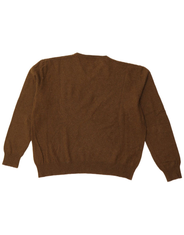 KAPPA Dame V-hals sweater UK 16 Stor Khaki lammeuld