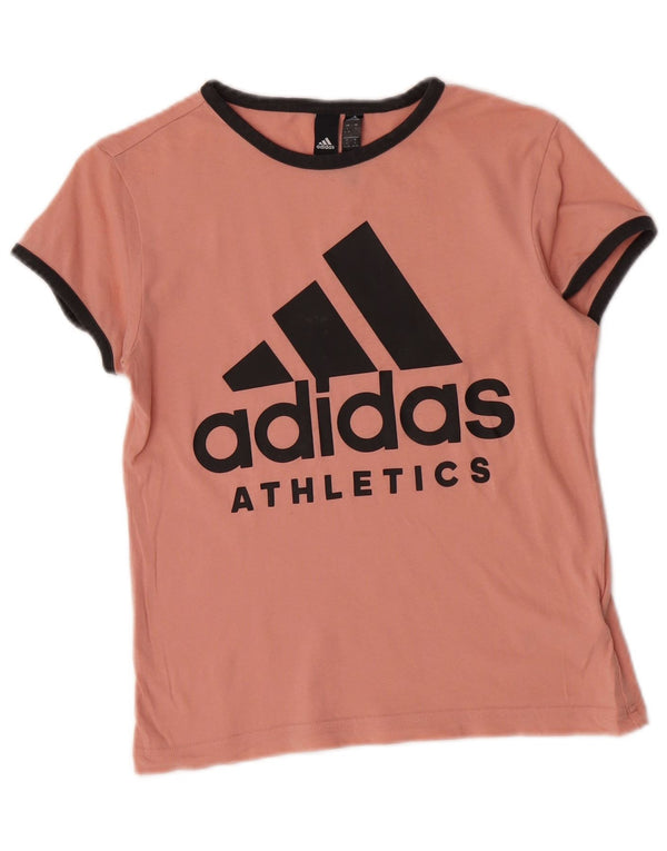 Adidas Grafisk T-Shirt Top UK 8/10 Small Pink Bomuld