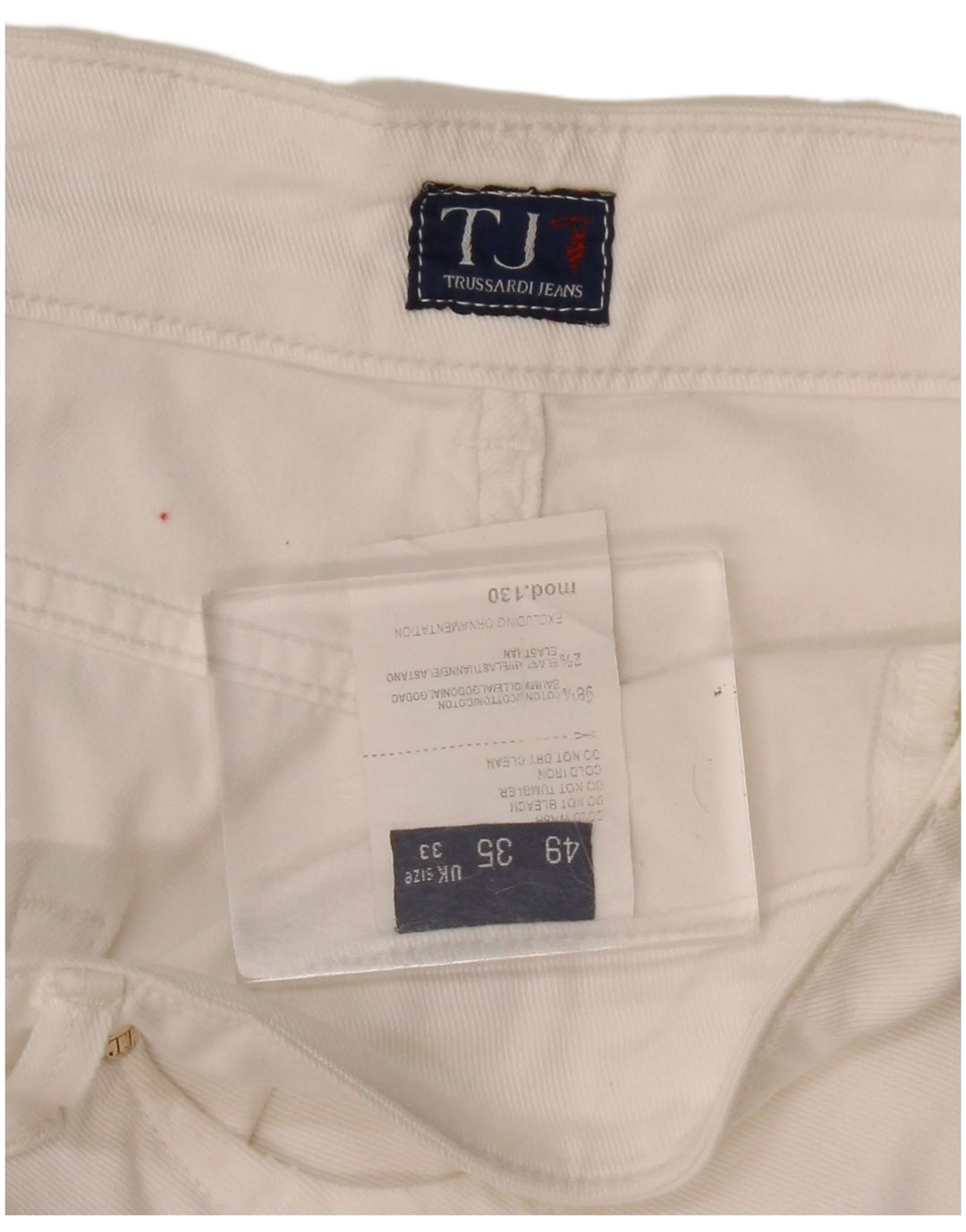 Trussardi Dame Slim Cropped Jeans IT 48 Medium W33 L26 Hvid Bomuld