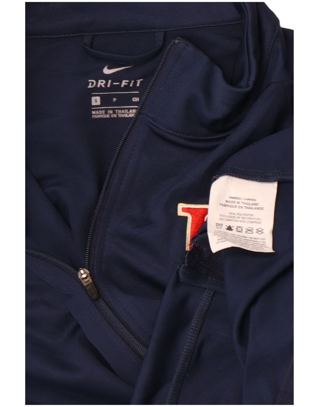 NIKE Dame Dri Fit Grafisk træningsdragt Topjakke UK 10 Small Navy Blue
