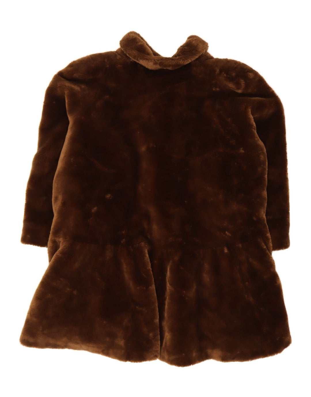 VINTAGE Womens Faux Fur Overcoat EU 48 2XL Brown Polyester Vintage Vintage and Second-Hand Vintage from Messina Hembry 