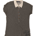 NORTH SAILS Womens Polo Shirt UK 12 Medium Black Geometric Cotton Vintage North Sails and Second-Hand North Sails from Messina Hembry 