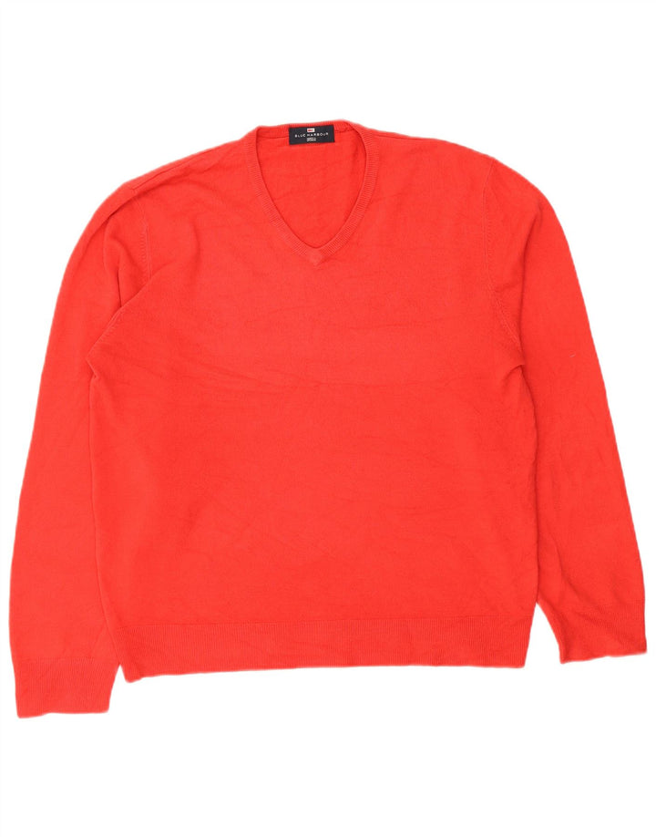 Marks & Spencer Herre Blue Harbor V-hals sweater Stor rød akryl