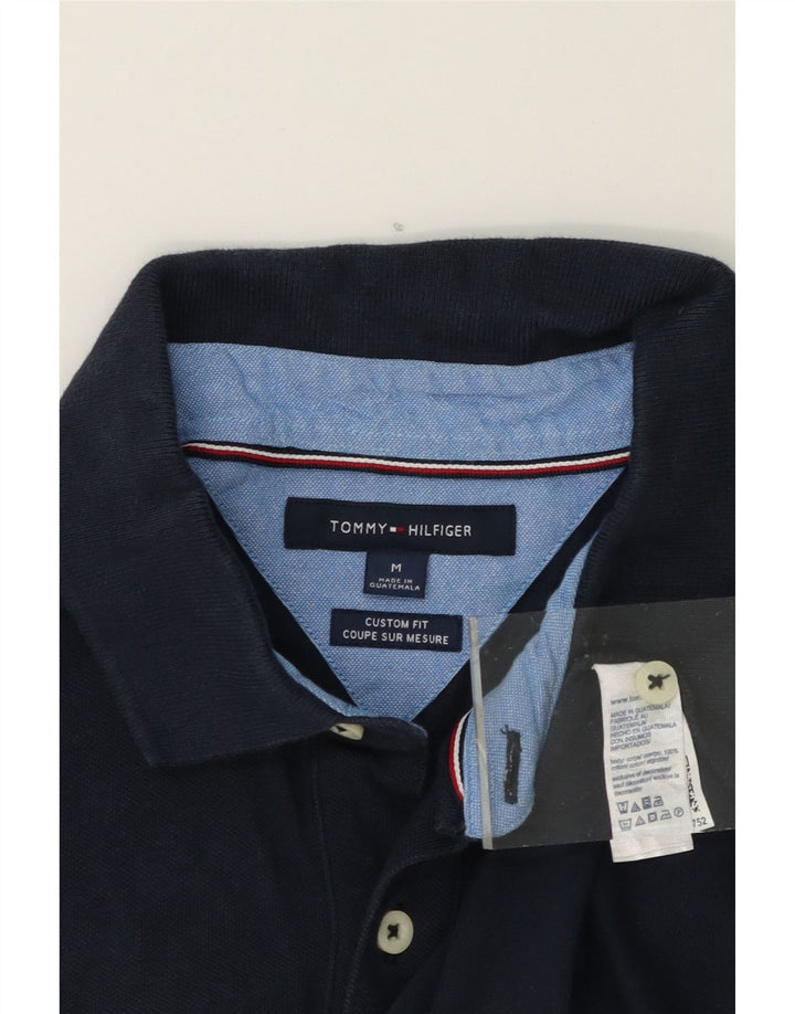 TOMMY HILFIGER Mens Custom Fit Polo Shirt Medium Navy Blue Cotton Vintage Tommy Hilfiger and Second-Hand Tommy Hilfiger from Messina Hembry 