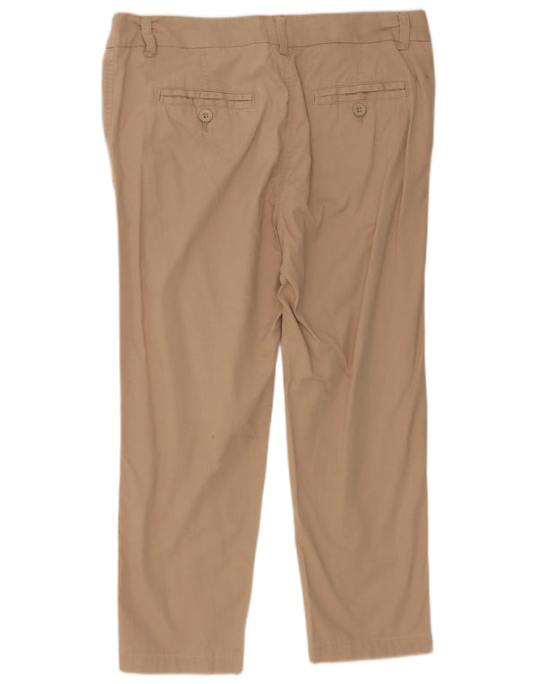 Marks & Spencer Dame Straight Cropped Trousers UK 14 Large W34 L25 Beige
