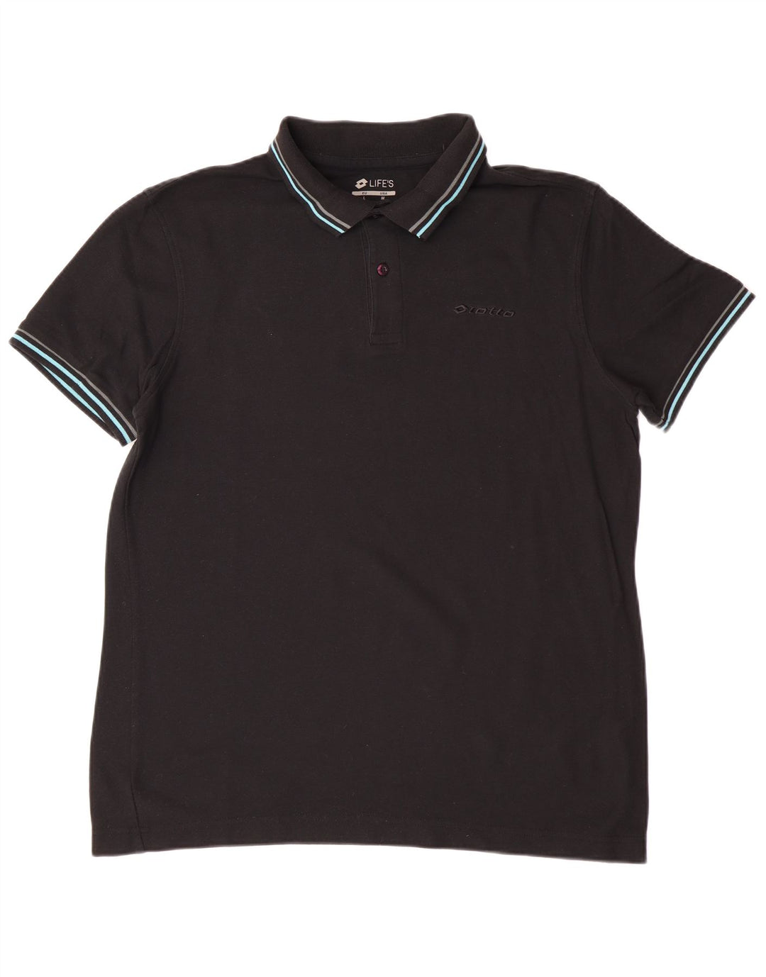 Lotto Herre Polo Shirt Stor Sort Bomuld