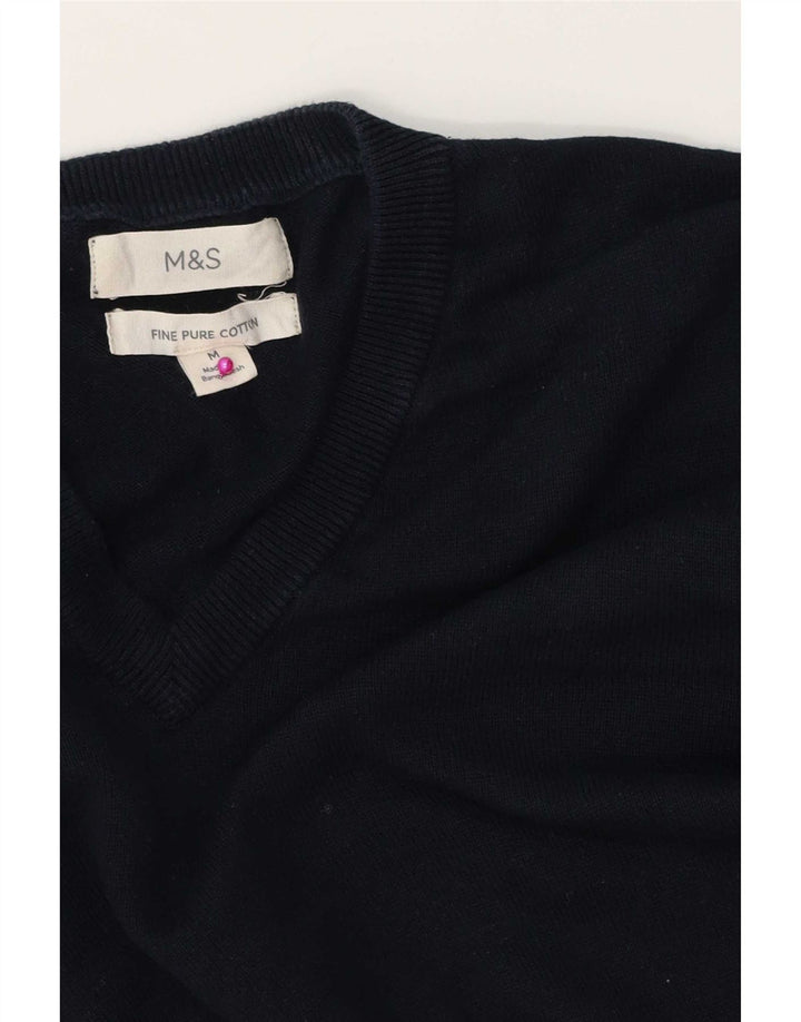 Marks & Spencer Herre V-hals sweater Medium marineblå bomuld