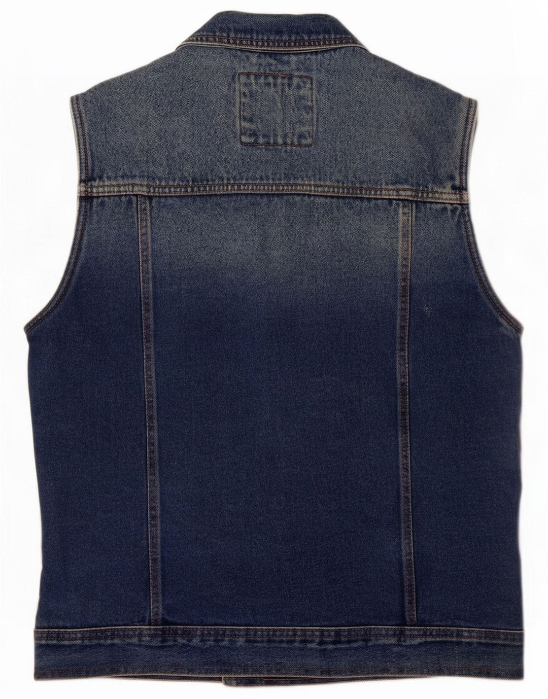 Pull & Bear Herre Denim Gilet UK 38 Medium Blue Cotton