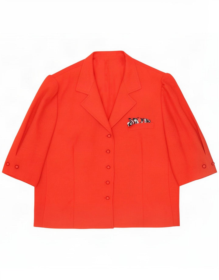 Del Mod Dame Kortærmet 5 Button Blazer Jacket IT 48 XL Rød Polyester