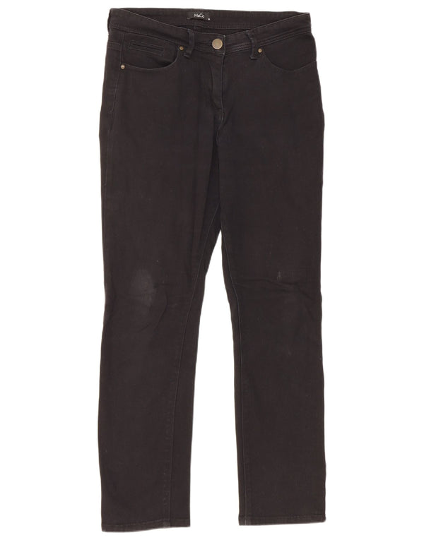 M&Co Dame Straight Jeans UK 10 Small W30 L28 Black Bomuld