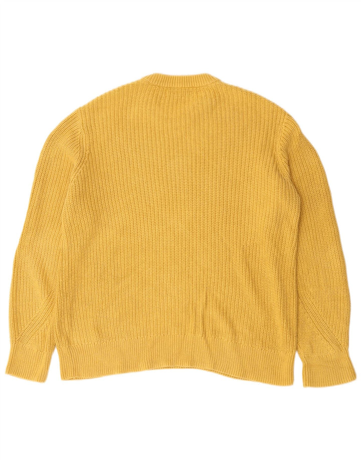 Marks & Spencer Herre sweater med rund hals, stor gul bomuld