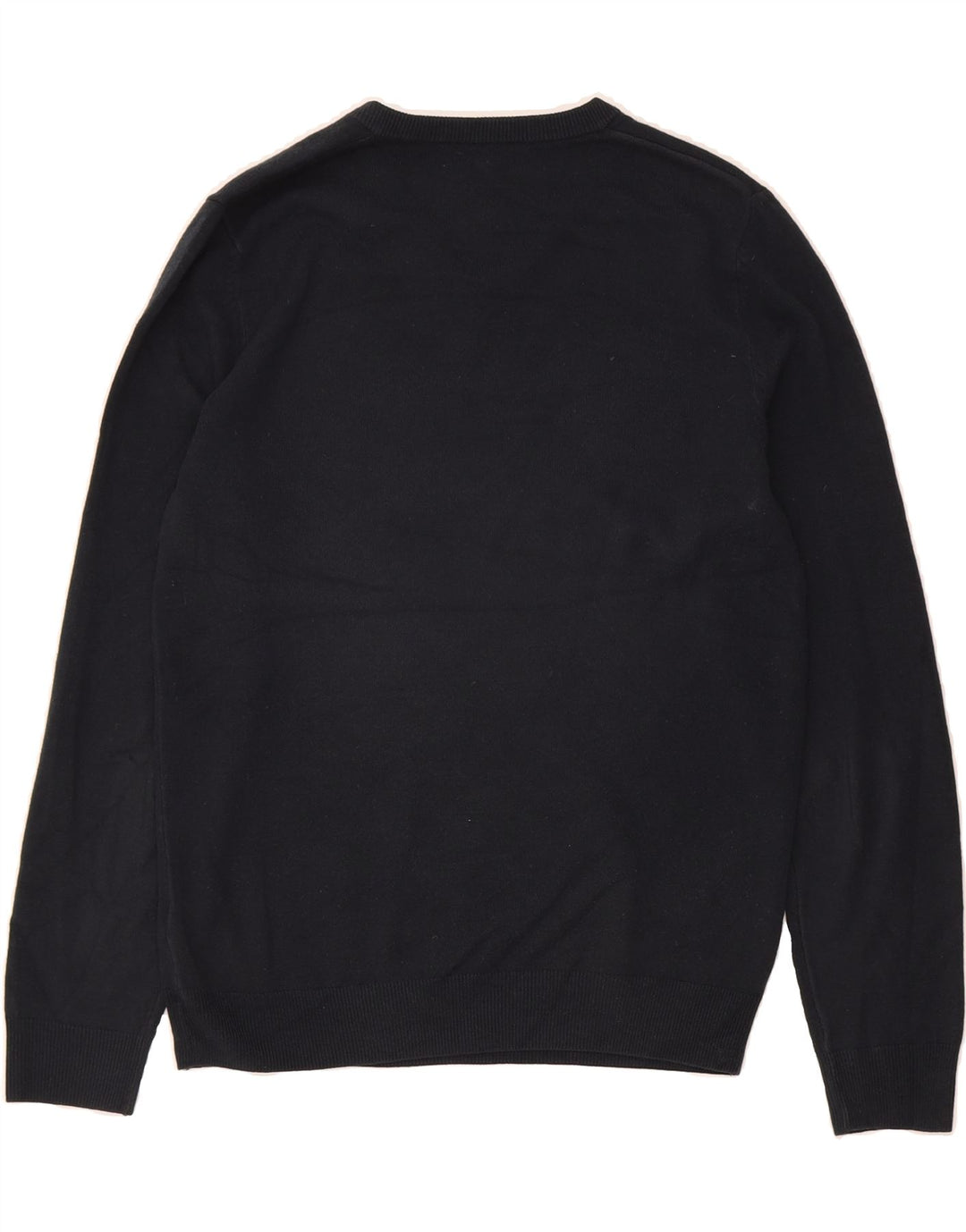 MARKS & SPENCER Mens V-Neck Jumper Sweater Medium Black Acrylic Vintage Marks & Spencer and Second-Hand Marks & Spencer from Messina Hembry 