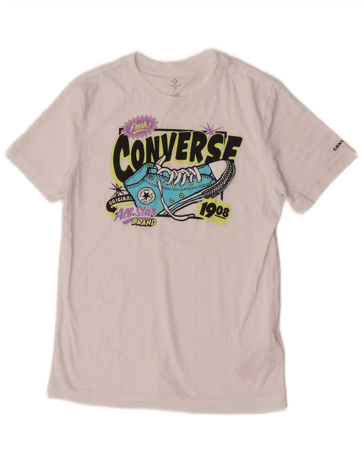 Converse drenge grafisk t-shirt top 10-11 år medium hvid bomuld
