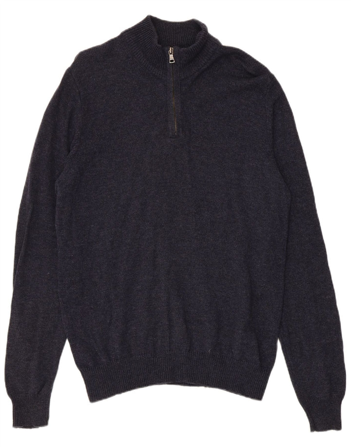 Marks & Spencer Herre sweater med lynlåshals Medium Navy Blue Flecked