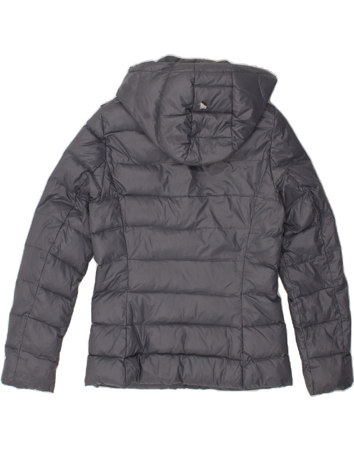 BENETTON Womens Hooded Padded Jacket UK 10 Small Grey Vintage Benetton and Second-Hand Benetton from Messina Hembry 