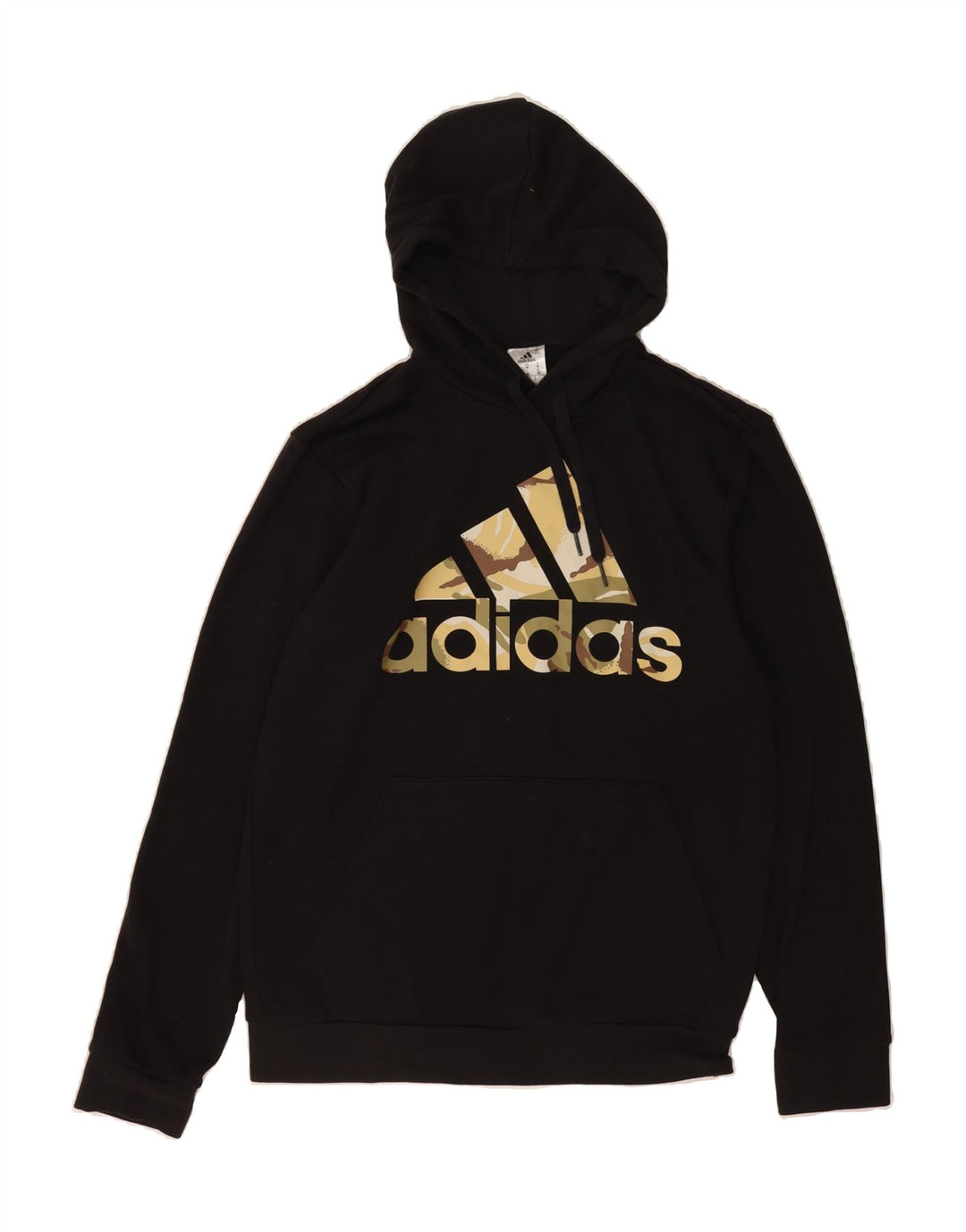 ADIDAS Mens Graphic Hoodie Jumper Medium Black Cotton Vintage Adidas and Second-Hand Adidas from Messina Hembry 