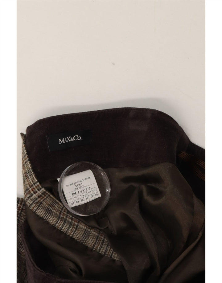 Max & Co. Mininederdel til kvinder UK 8 Small W28 brun ternet